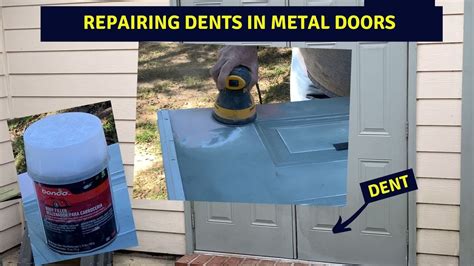 how to get dents out of metal house door|repair rusted bottom exterior door.